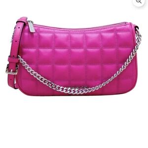 Michael Kors Pink Dragonfruit Quilted Shoulder Bag